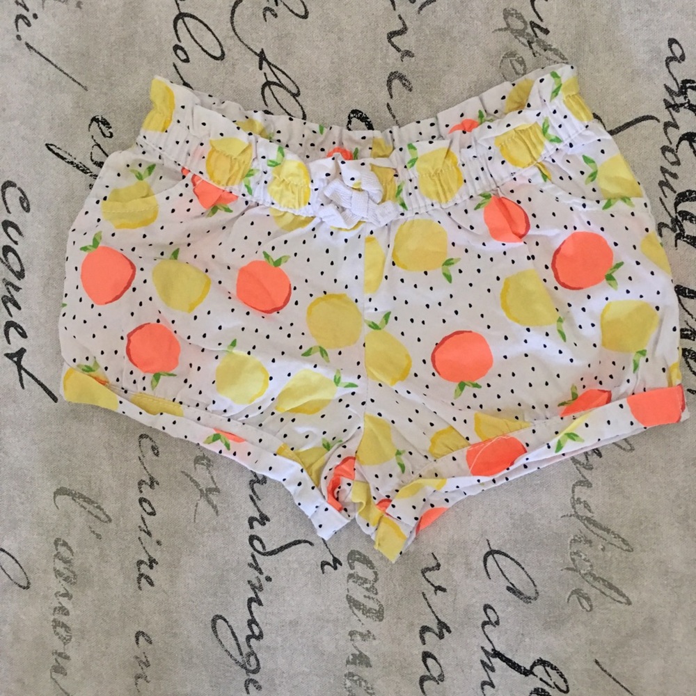 Cuffed balloon shorts 4t lemon orange pattern